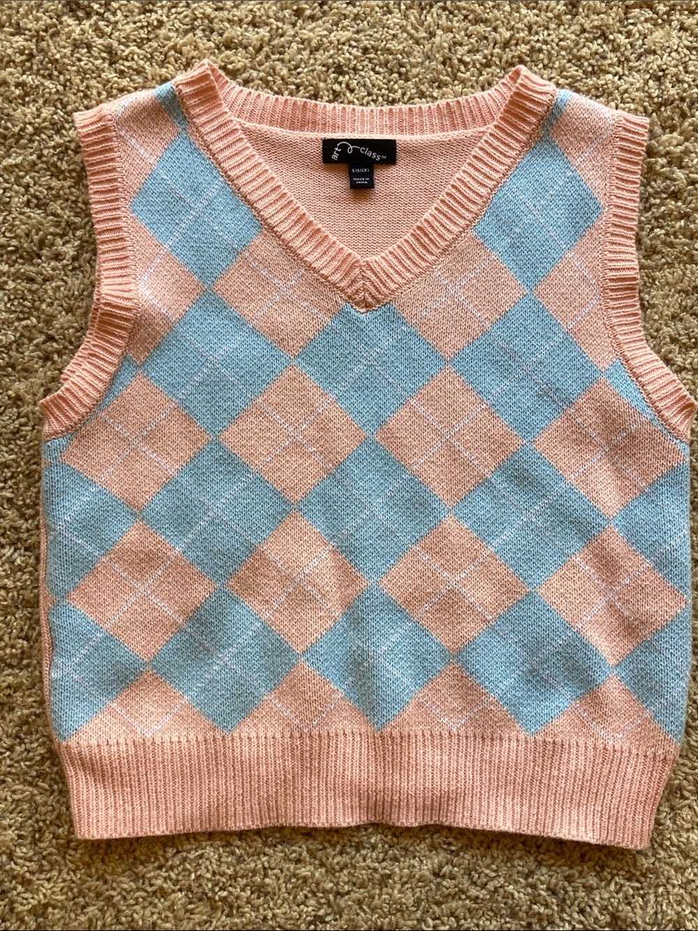 art class Peach Knit V-Neck Sweater Vest